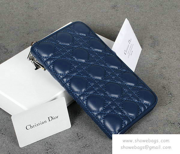 dior wallet escapade lambskin leather 0082 blue - Click Image to Close